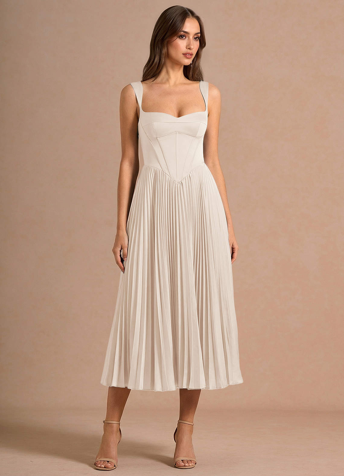 Avenelle Cream Mid Dress | Azazie