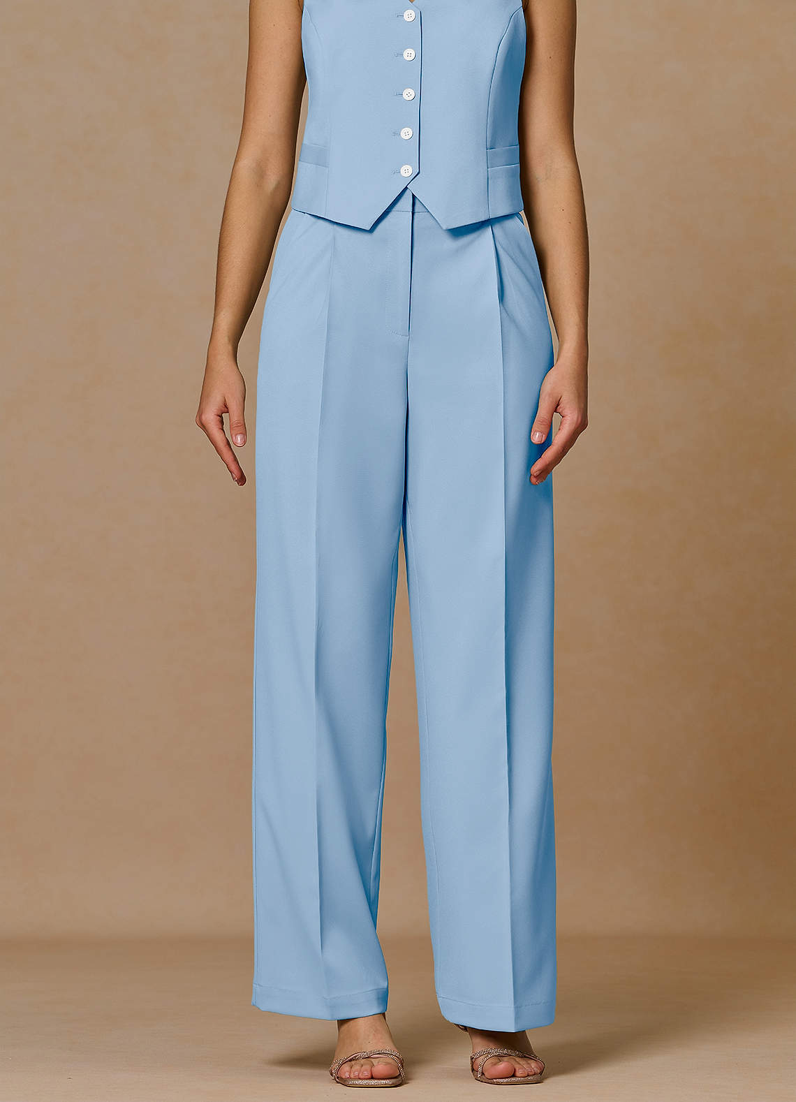 front Rowan Sky Blue Refined Weave Performance pants
