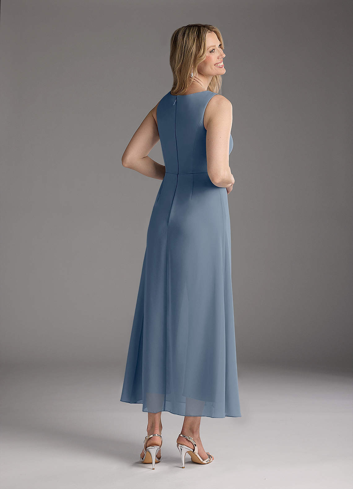 Azazie Anitta Mother of the Bride Dresses Twilight Jumpsuit/Pantsuit Pleated Stretch Crepe Dress image4