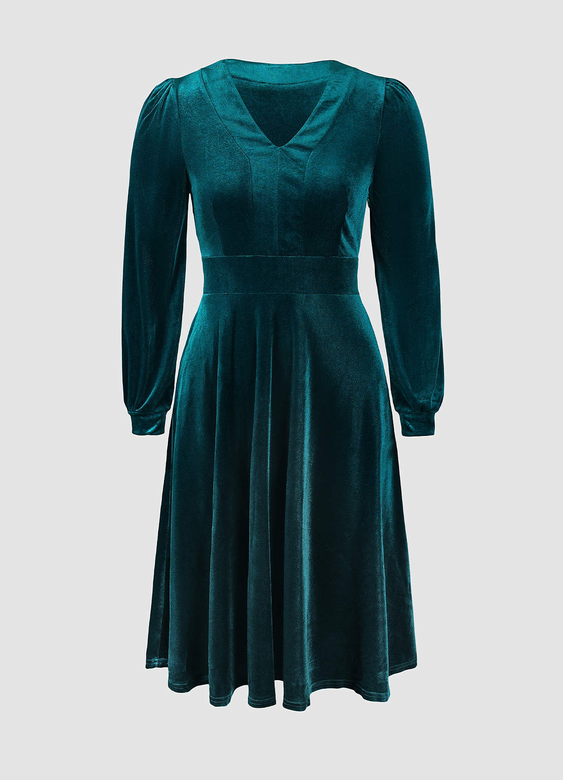Crushin' It Dark Emerald Green Velvet Long Sleeve Maxi Dress image1