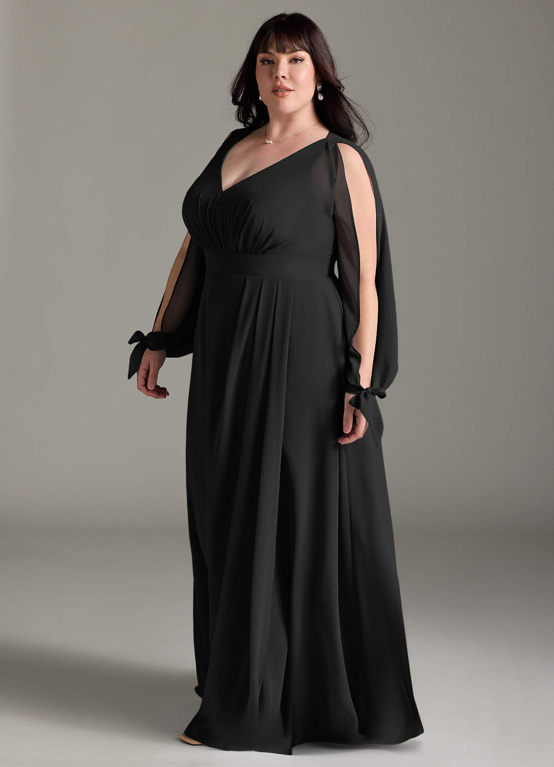 Azazie Matilda Ready to Ship Black Chiffon Bridesmaid Dresses | Azazie