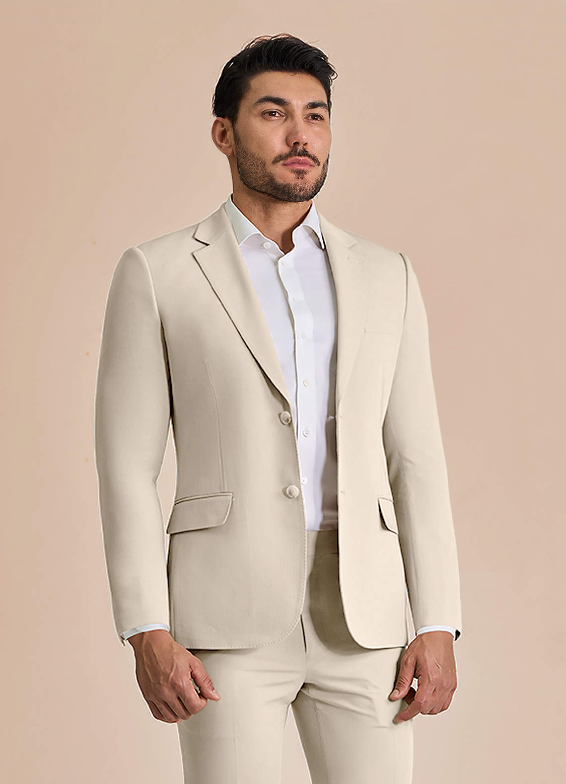 front William Tan Comfort Blend  Suit Jacket