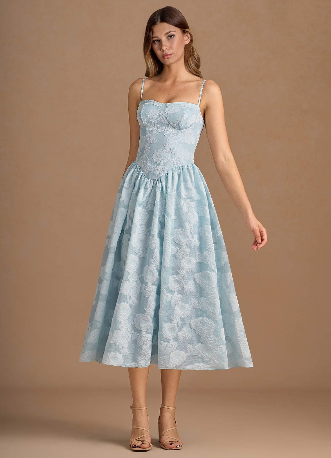 Celestine Pale Blue Midi Dress image1