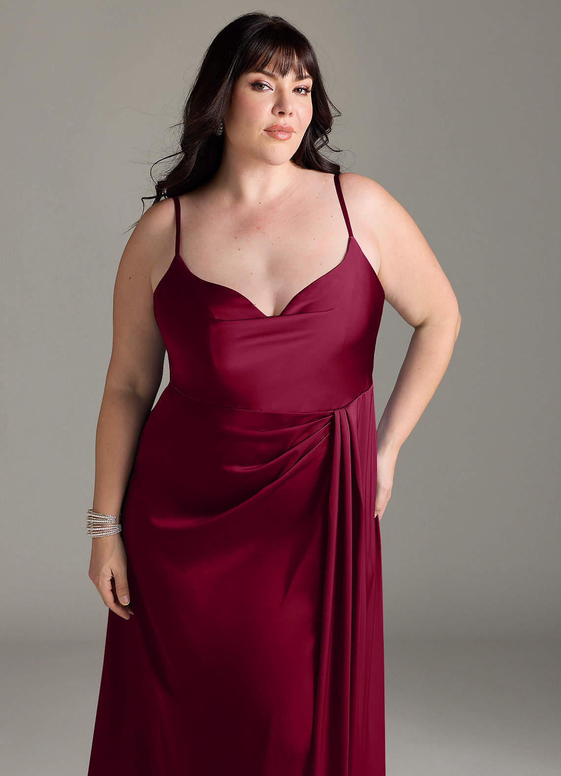 Azazie Brielle Burgundy Stretch Satin Bridesmaid Dresses | Azazie Azazie Brielle Burgundy Stretch Satin Bridesmaid Dresses | Azazie