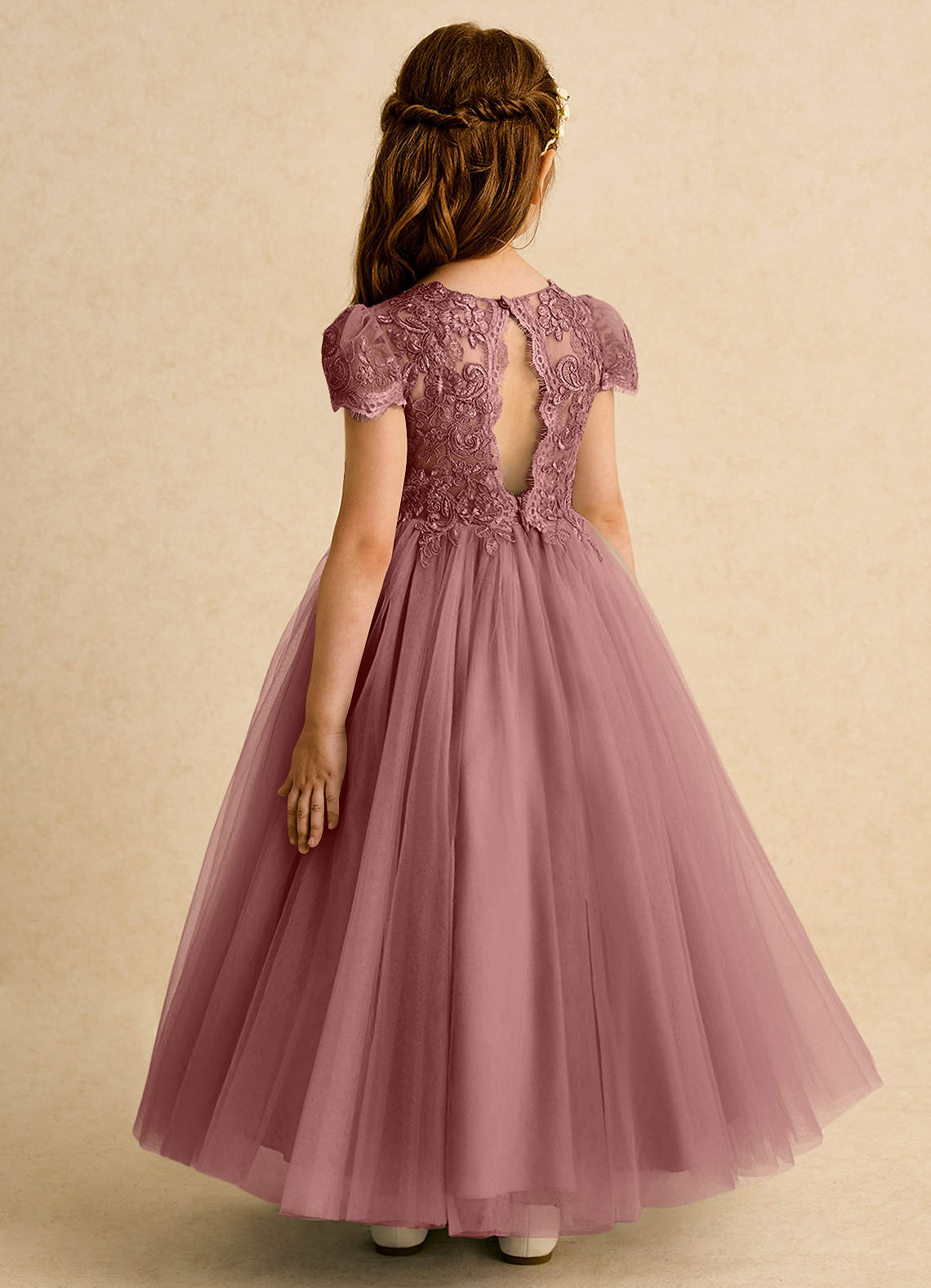 Azazie Puff Flower Girl Klänningar Klä Balklänning i Tyll Spets image6