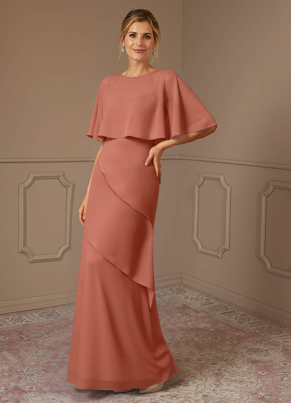 Azazie Bowie Mother of the Bride Dresses MAI TAI A-Line Chiffon Dress image1