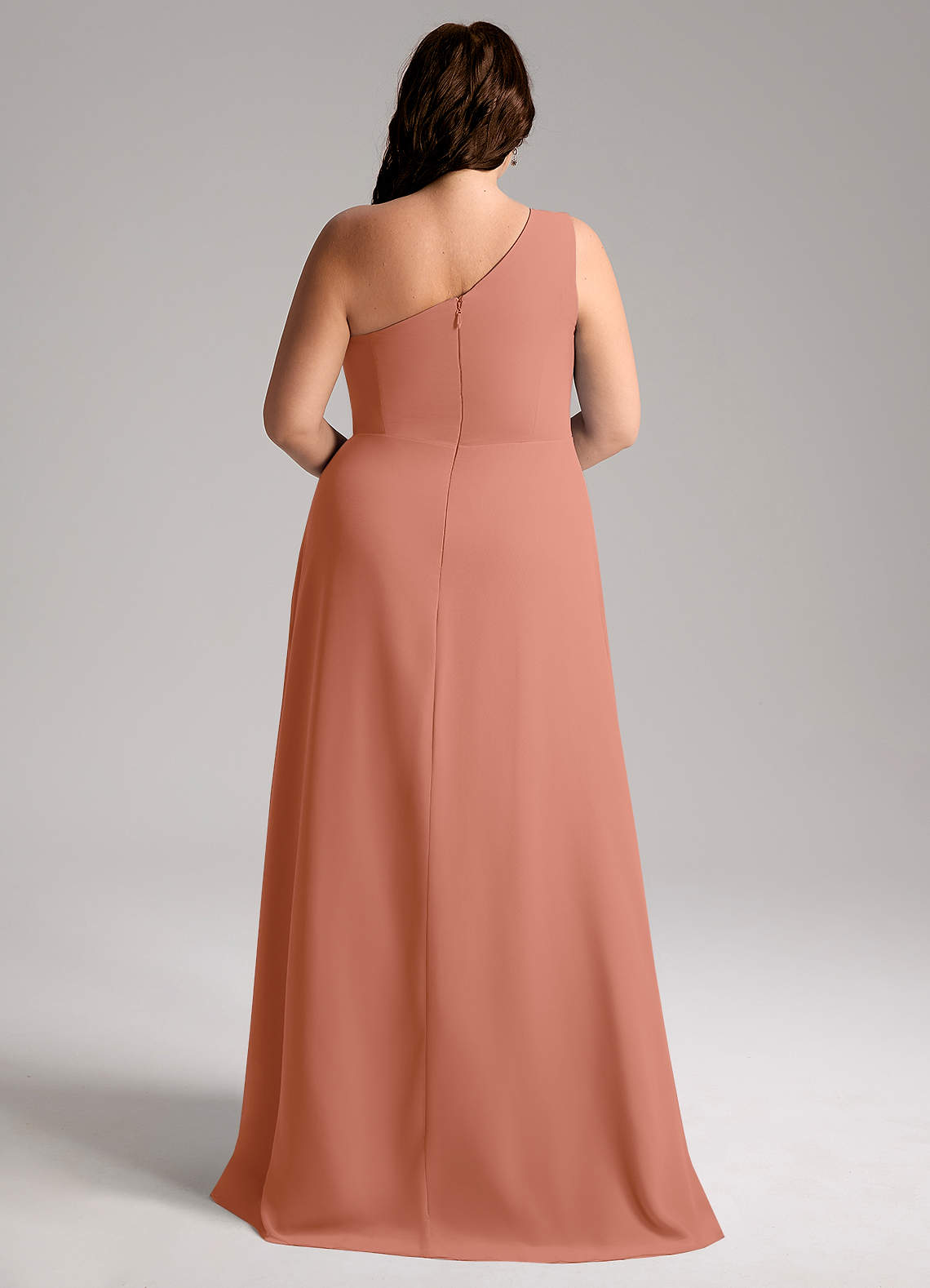Azazie Brooke Bridesmaid Dresses MAI TAI A-Line One Shoulder Chiffon Dress image9