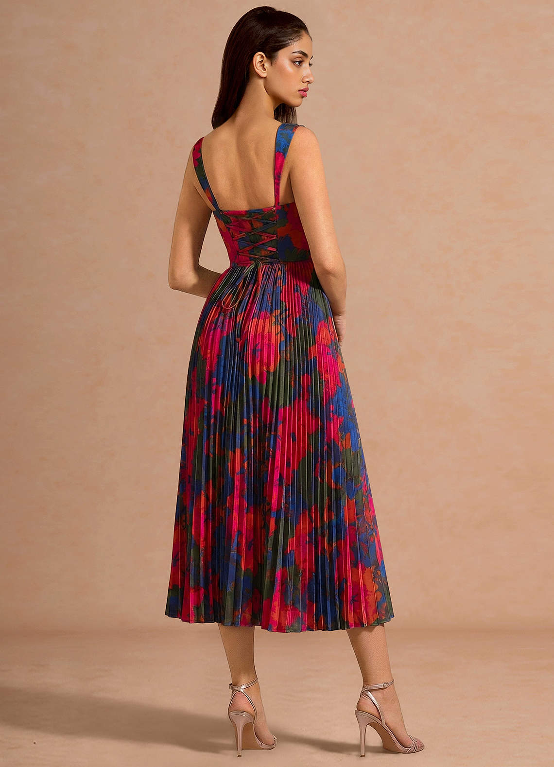 Hagar Orange Multi Midi Dress image2