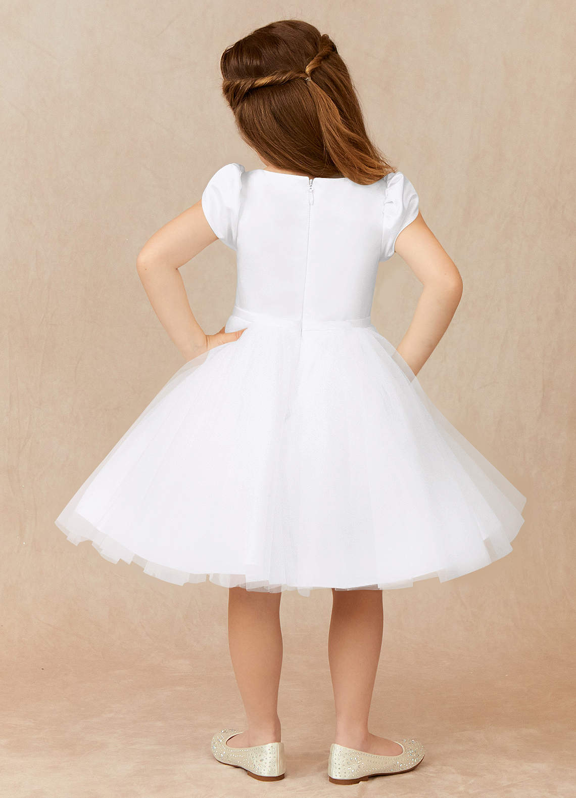 Light Pink Princess Ball Gown Dress for Girls - Tulle Knee Length