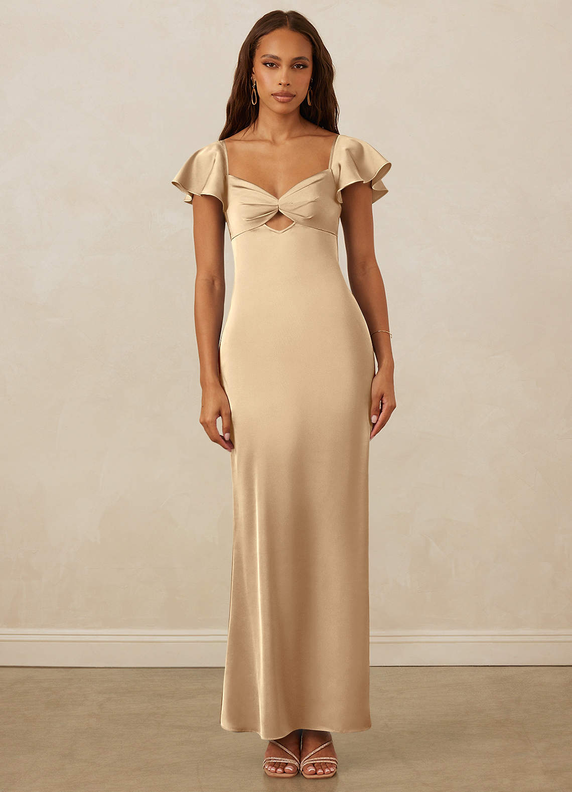 Christian Siriano Bridal for Azazie 1005 Brautjungfernkleider Etui Herzausschnitt Stretch-Satin Kleid Champagner image1