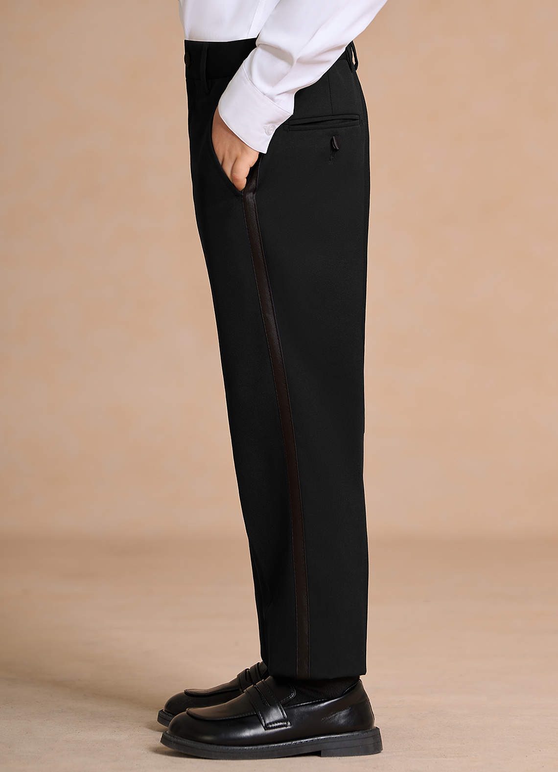 front Lucas Black Boys Shawl Lapel Tuxedos