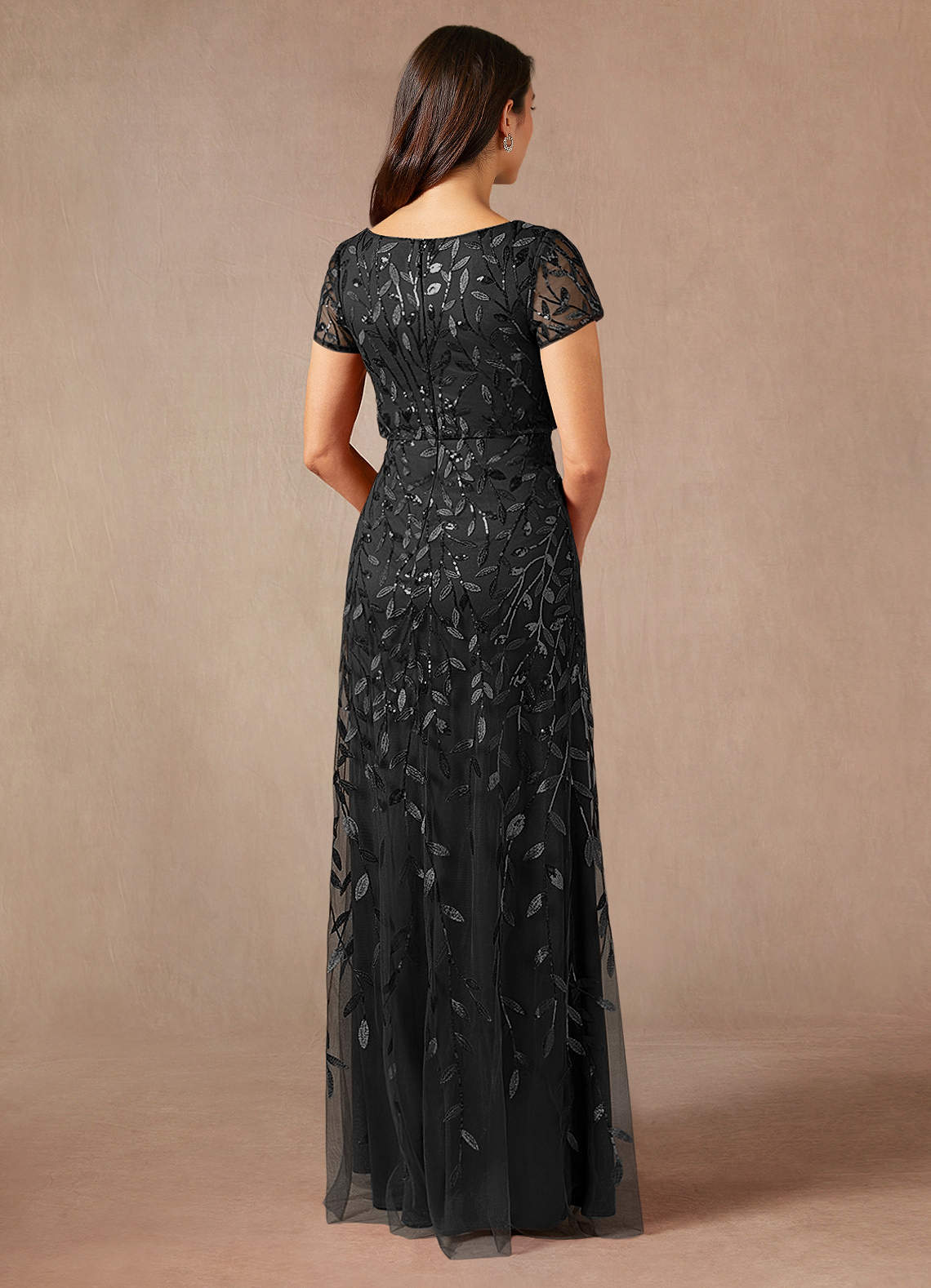 Azazie Lehi vestidos de madre de la novia Vestido de Negro de Lentejuelas de Corte En A image1