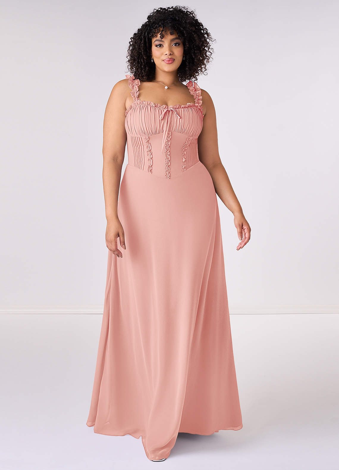 Barbie ♥ Azazie Final Sale Barbie Pink A-Line Sweetheart Neckline Chiffon Dress image1