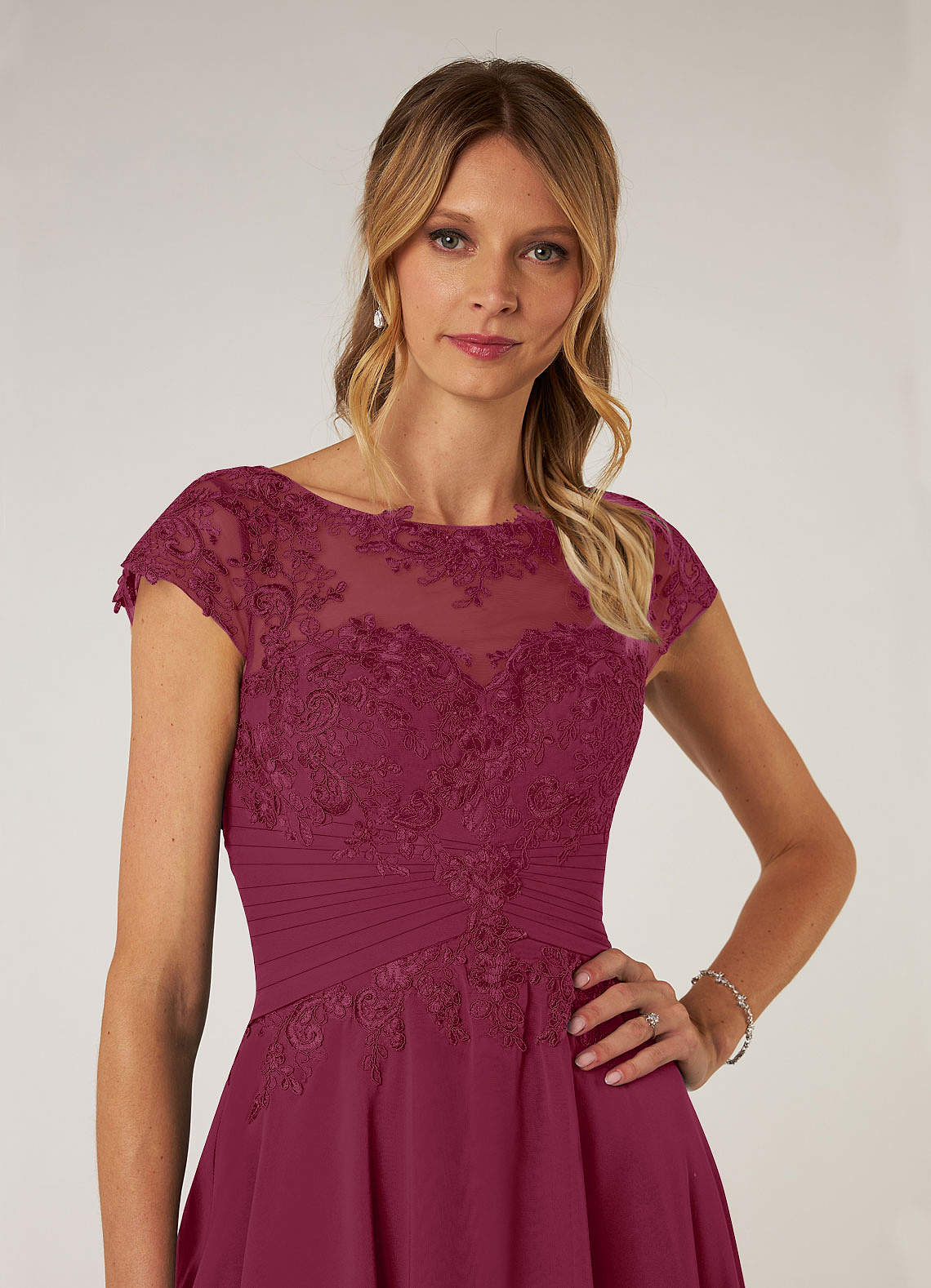 Azazie Shonda Mulberry Lace Chiffon Dress Azazie