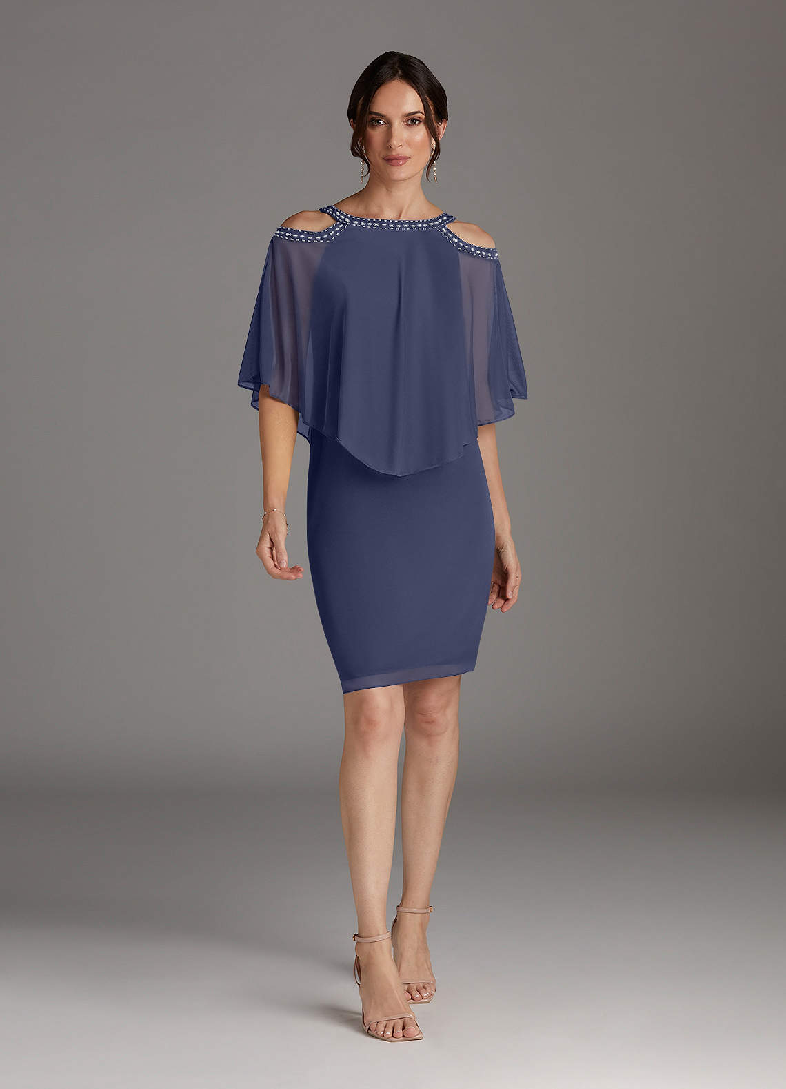 Azazie Junibee Abiti per la Madre della Sposa Abito Tubino in Maglia Lustrini Stormy image1