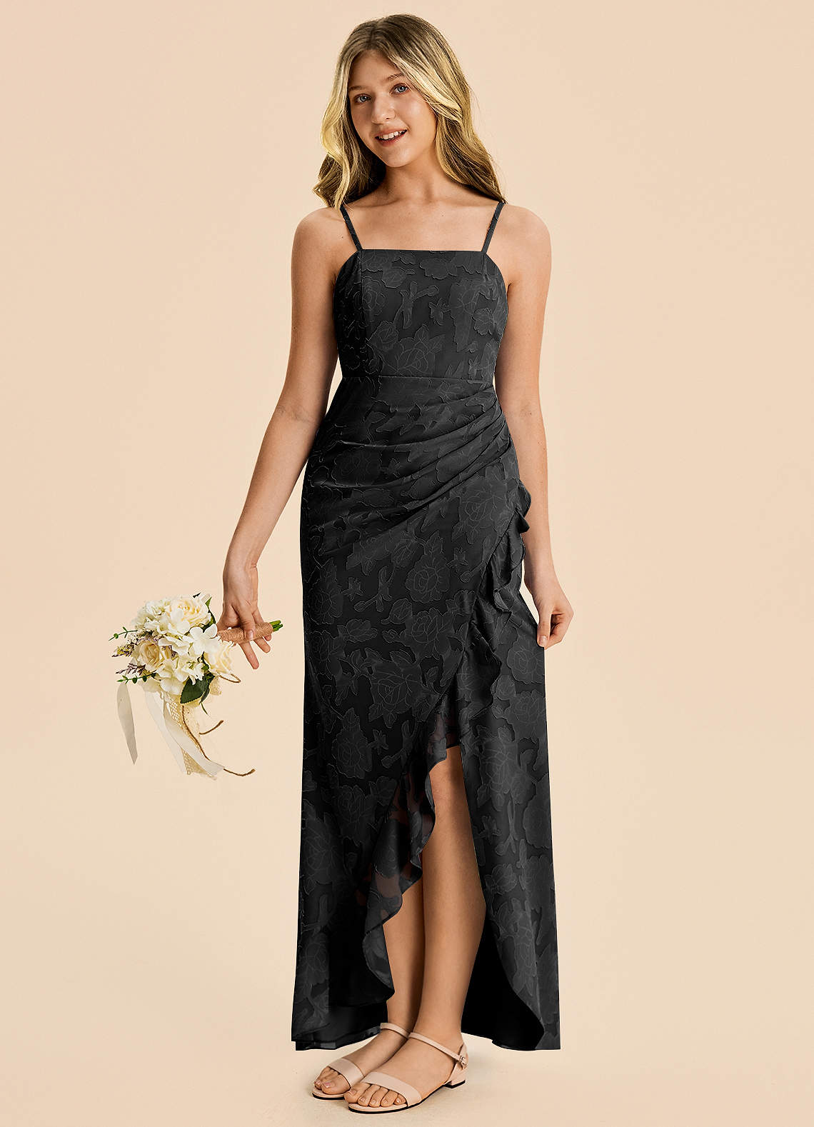 black chiffon junior bridesmaid dresses Black Bridesmaid Dress Chiffon Size Small