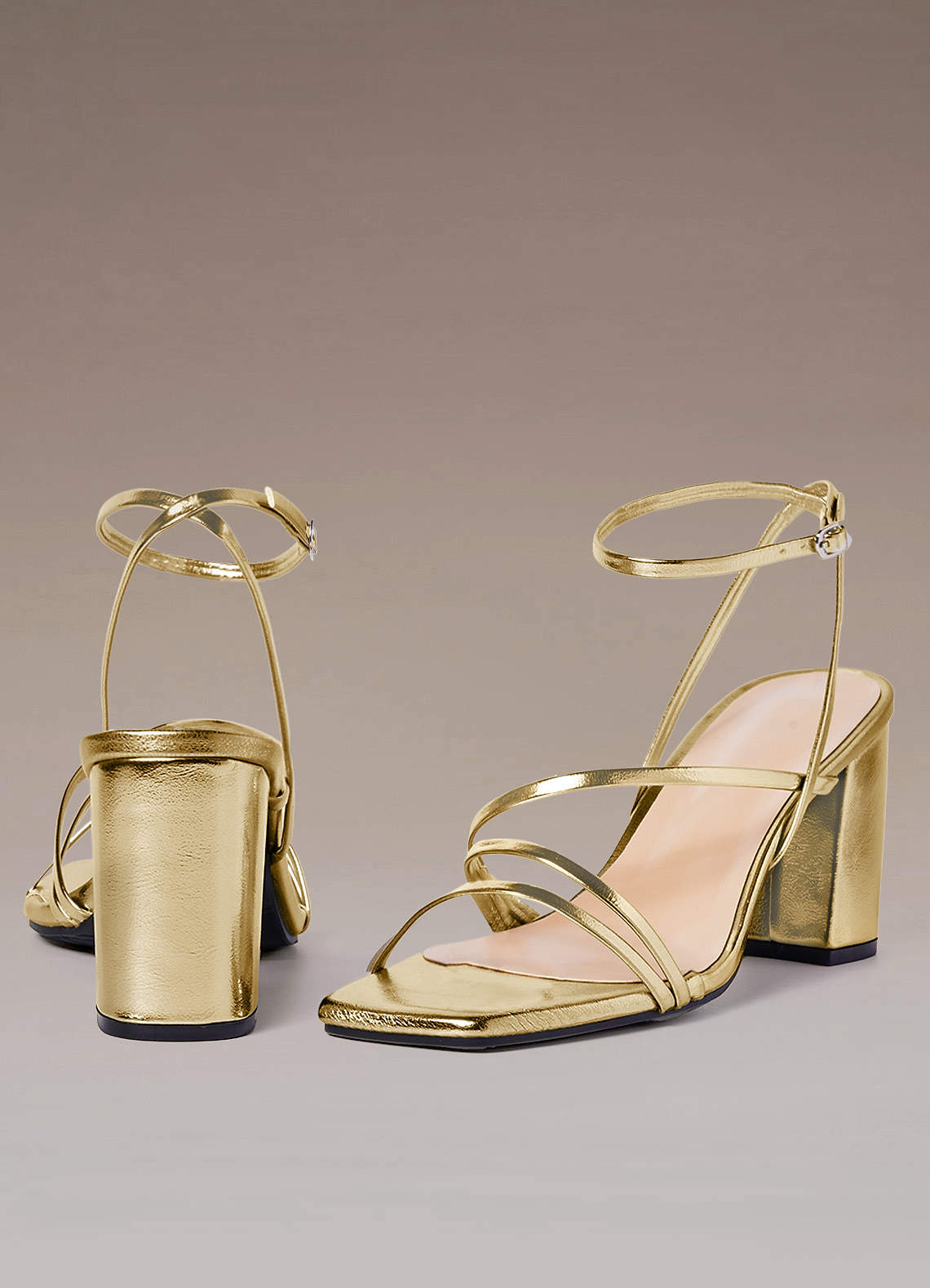 Soft Girl Staple Ankle Strap Block Heels (Clear)