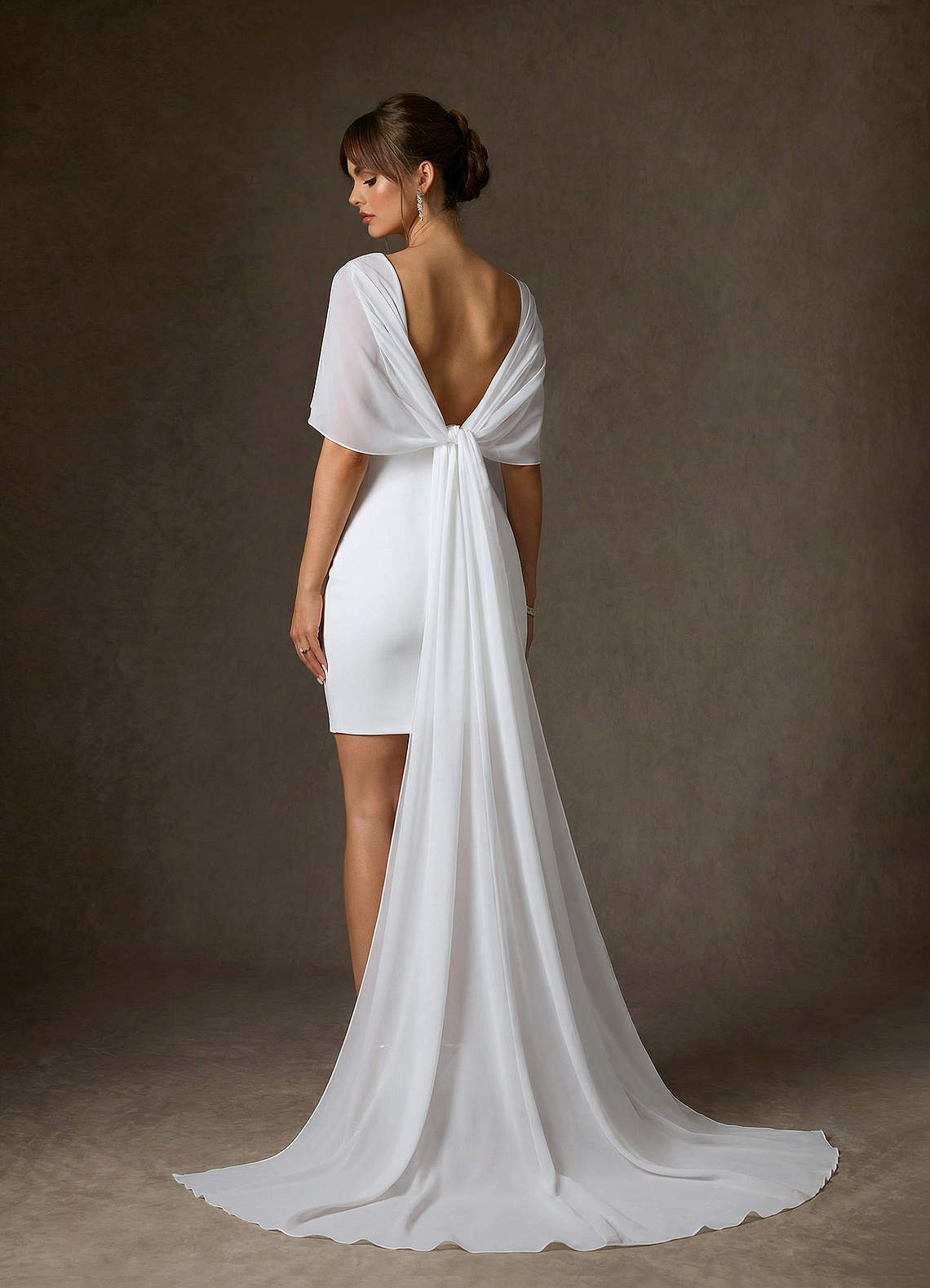 Azazie Caity Bröllopsklänningar Klä av Tubklänning i Stretch Satin Diamantvit image3