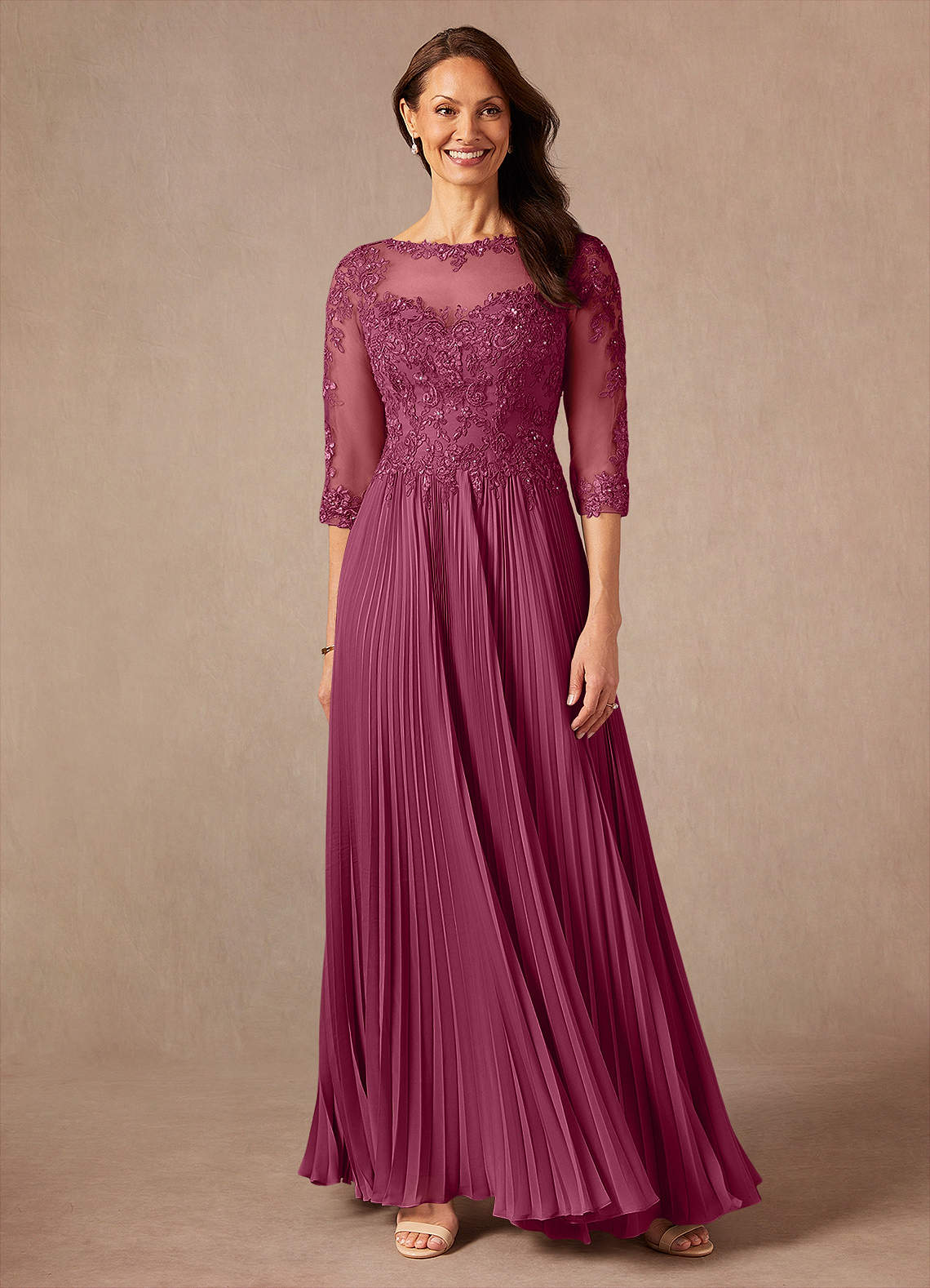 Azazie Corinne Mulberry A-Line Sequins Chiffon Dress Ready to Ship | Azazie