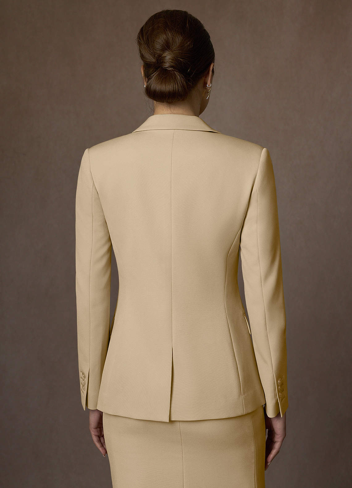 front Kennedy Champagne Structured Stretch Dress