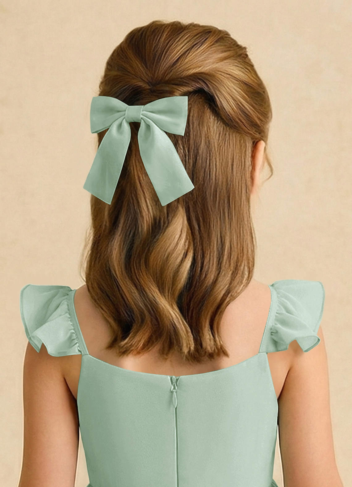 front Fermaglio per capelli da bambina con fiocco in chiffon.