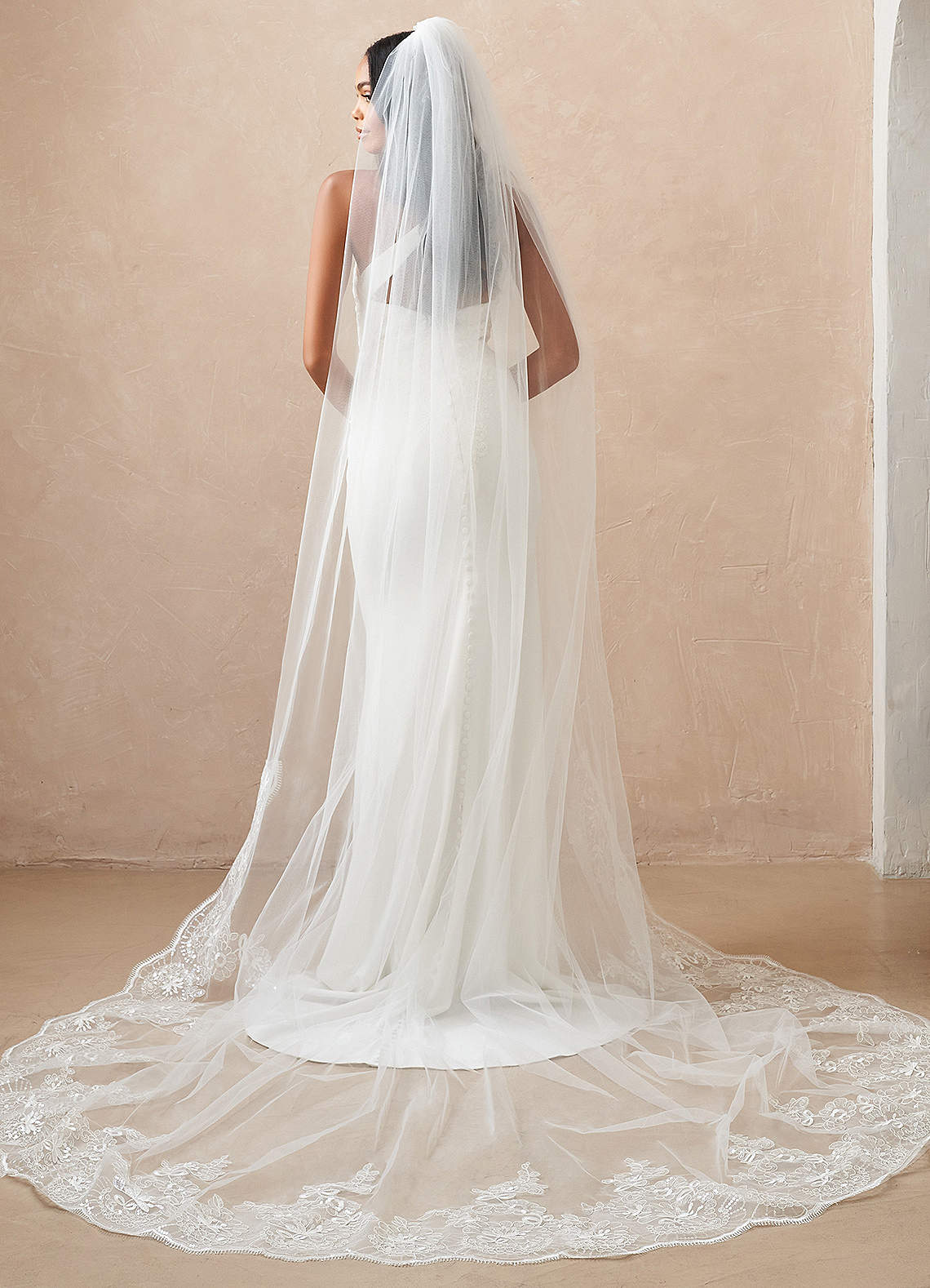 front Meave Sequin Lace Cathedral Veil