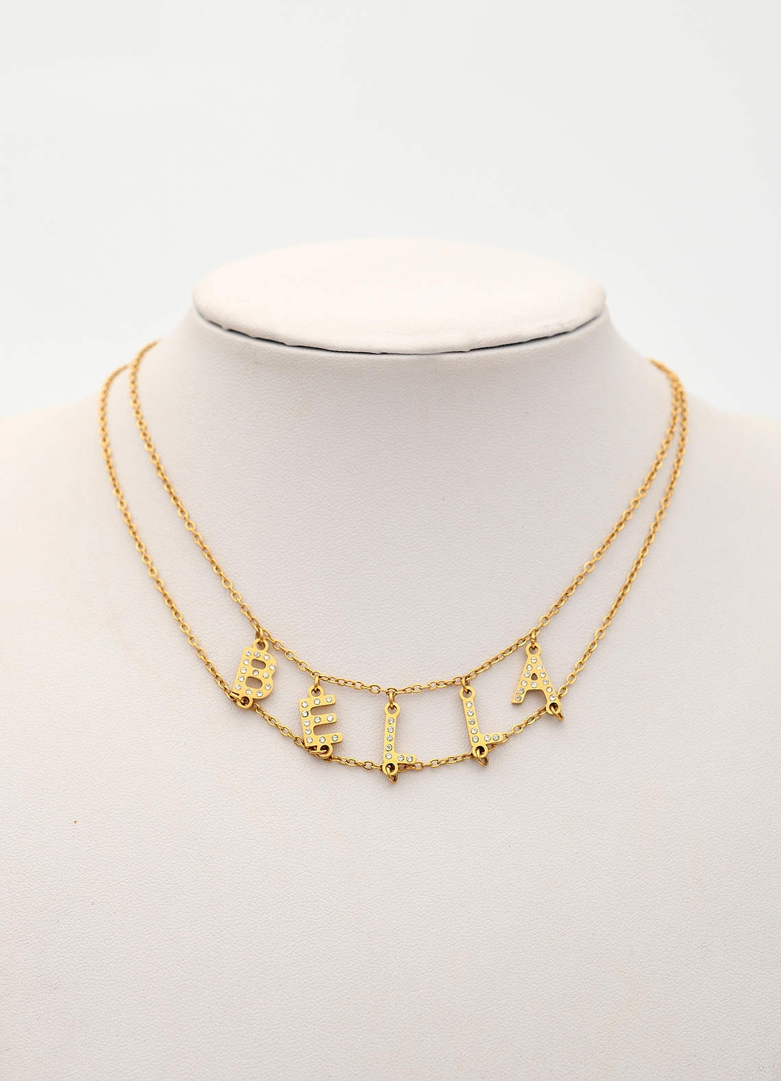 front Collier ras du cou avec nom personnalisé