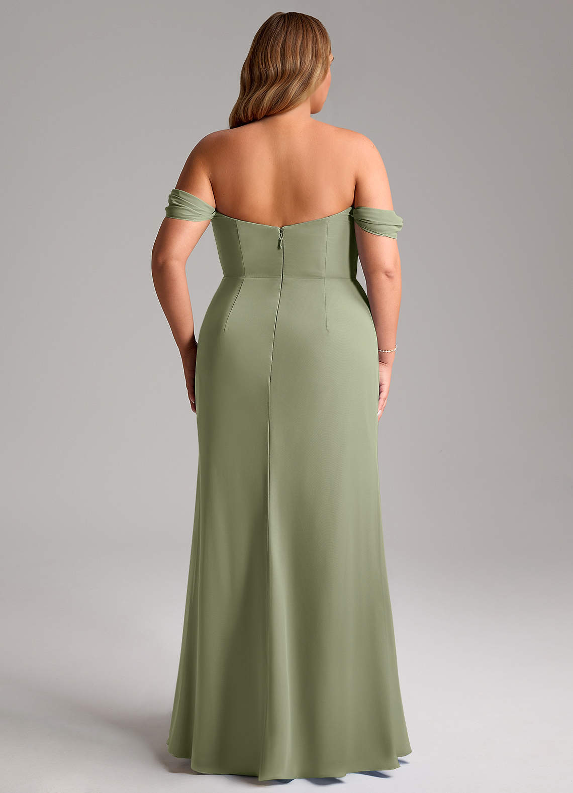 Azazie Saige Bridesmaid Dresses Pistachio A-Line Off the Shoulder Chiffon Convertible Dress image14