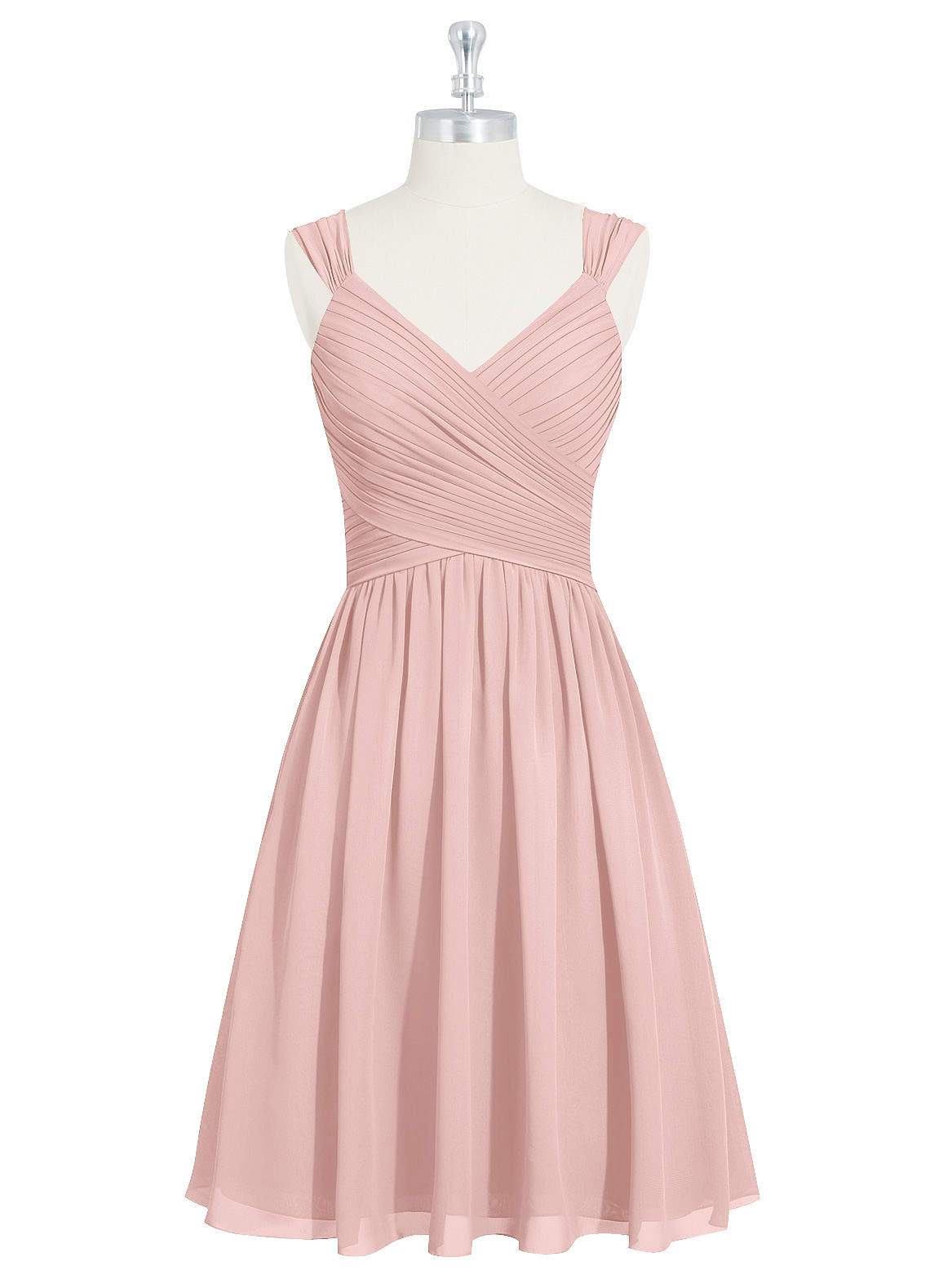 Azazie Angie At-home Try On Dresses Agave A-Line Corset Chiffon Dress image6