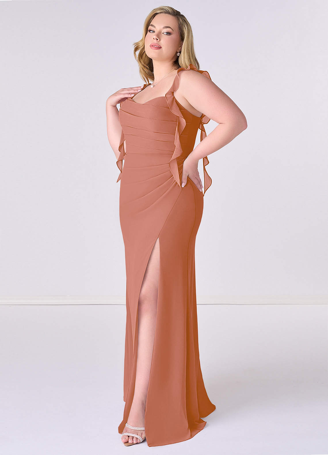 Barbie ♥ Azazie Bridesmaid Dresses Sweetheart Pleated Ruffle Chiffon Mermaid Dress image8