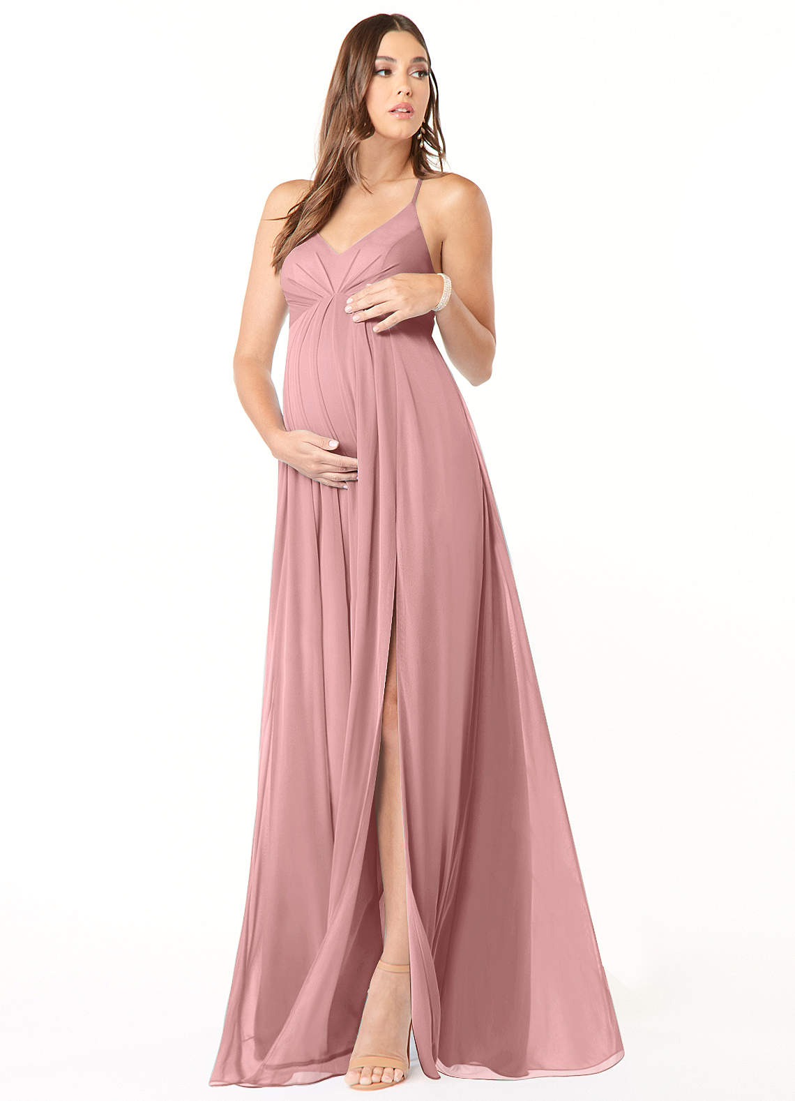 Azazie Annabelle Dusty Rose Maternity Bridesmaid Dresses Azazie