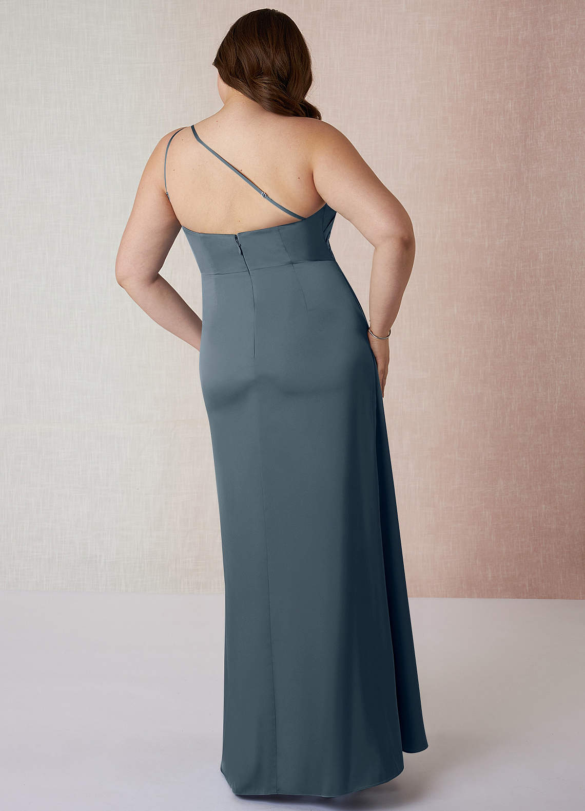galina signature charmeuse bridesmaid dress Ever-Pretty Pleated V-Neck 3/4 Sleeves Asymmetrical Hem Cocktail Dress