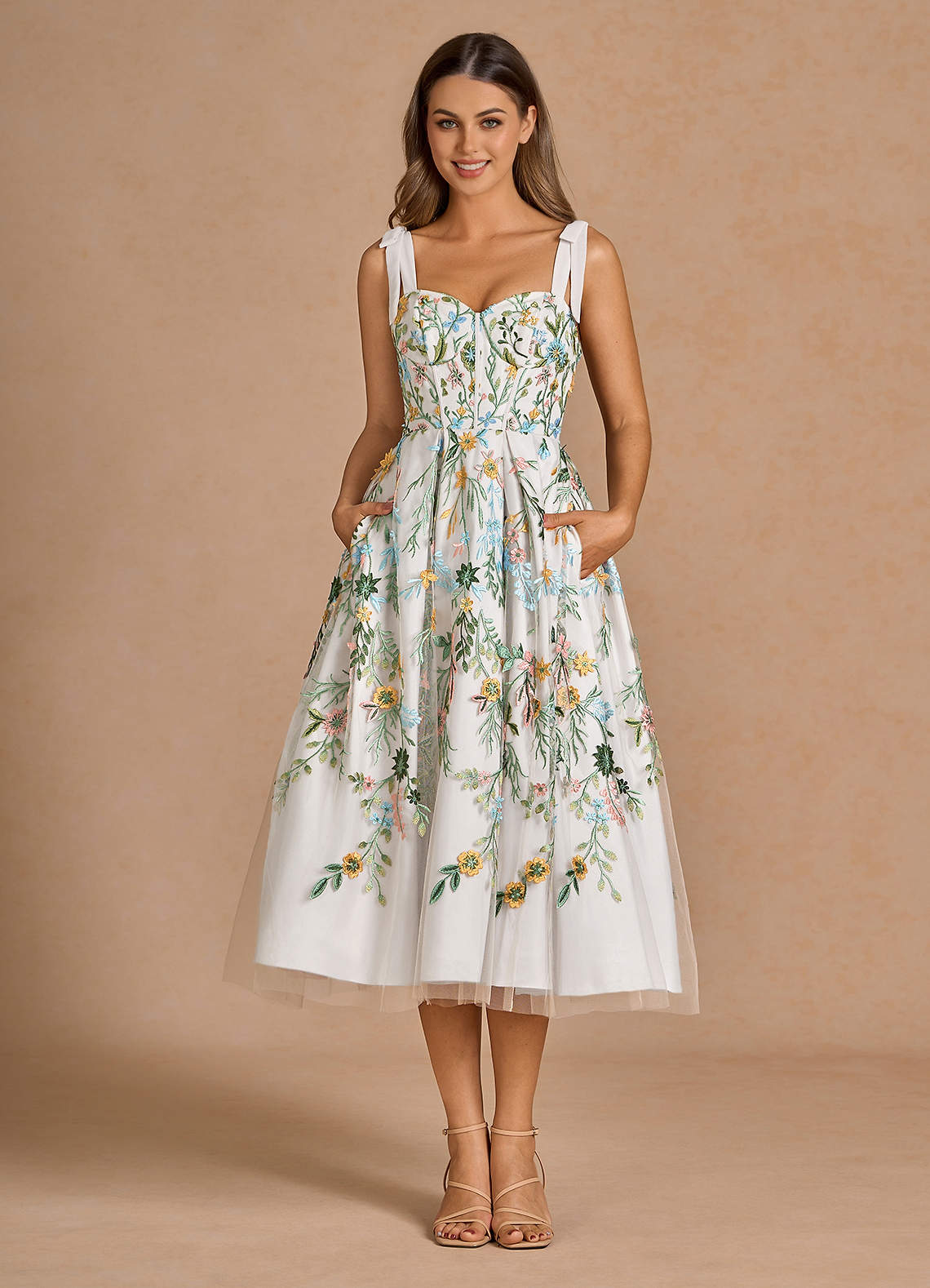 uo skyler embroidered frock mini dress Puebla Off-Shoulder Dress White – Cielito Lindo main image 1