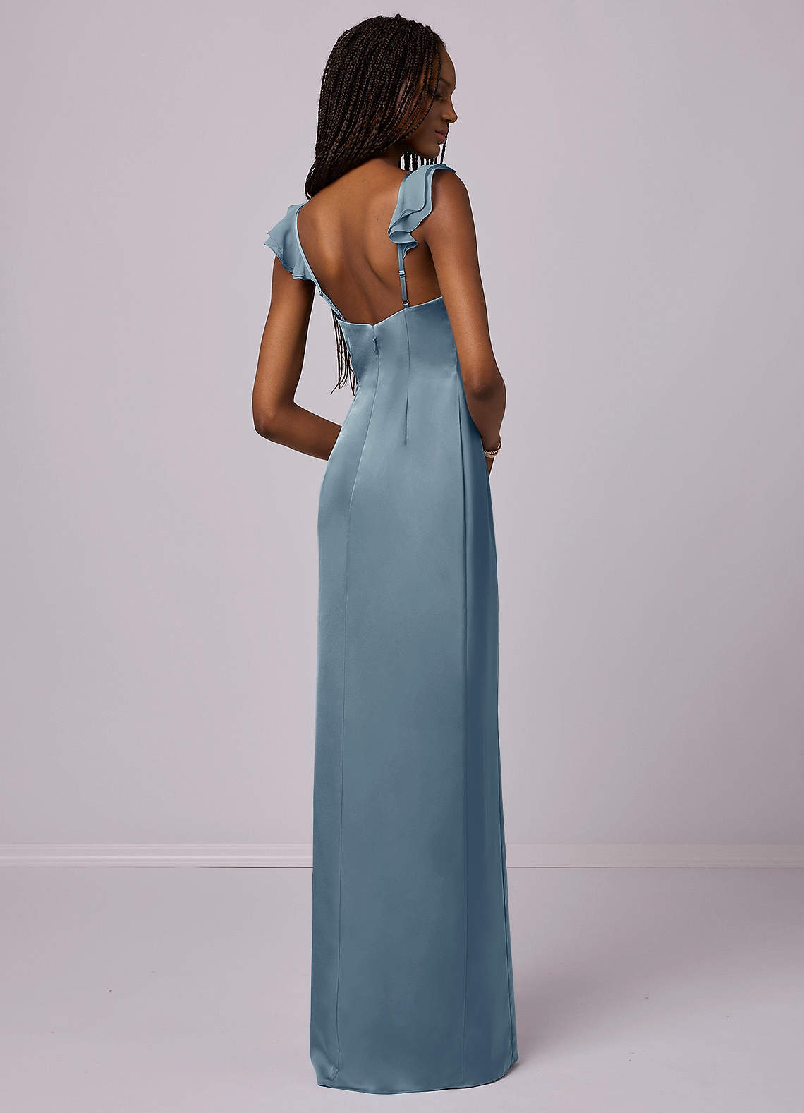 Barbie ♥ Azazie Bridesmaid Dresses Sheath Stretch Satin Floor-Length Dress image1