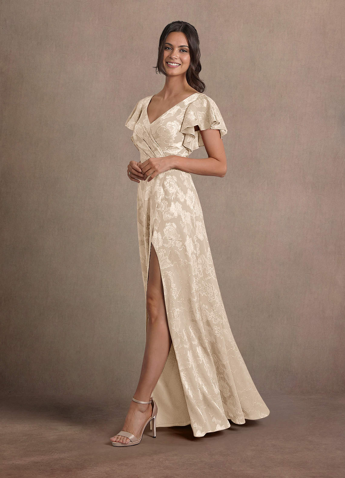 formal cream long dress Custom Cream White Asymmetrical Slit Long Prom Formal Dress