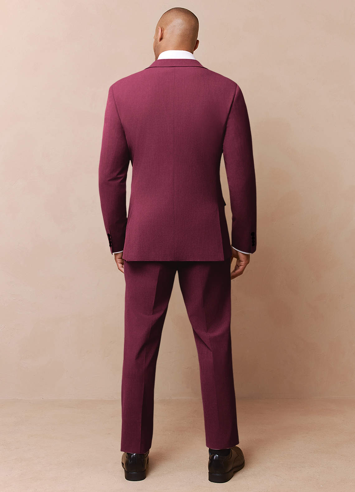 front James Burgundy Structured Stretch Suit