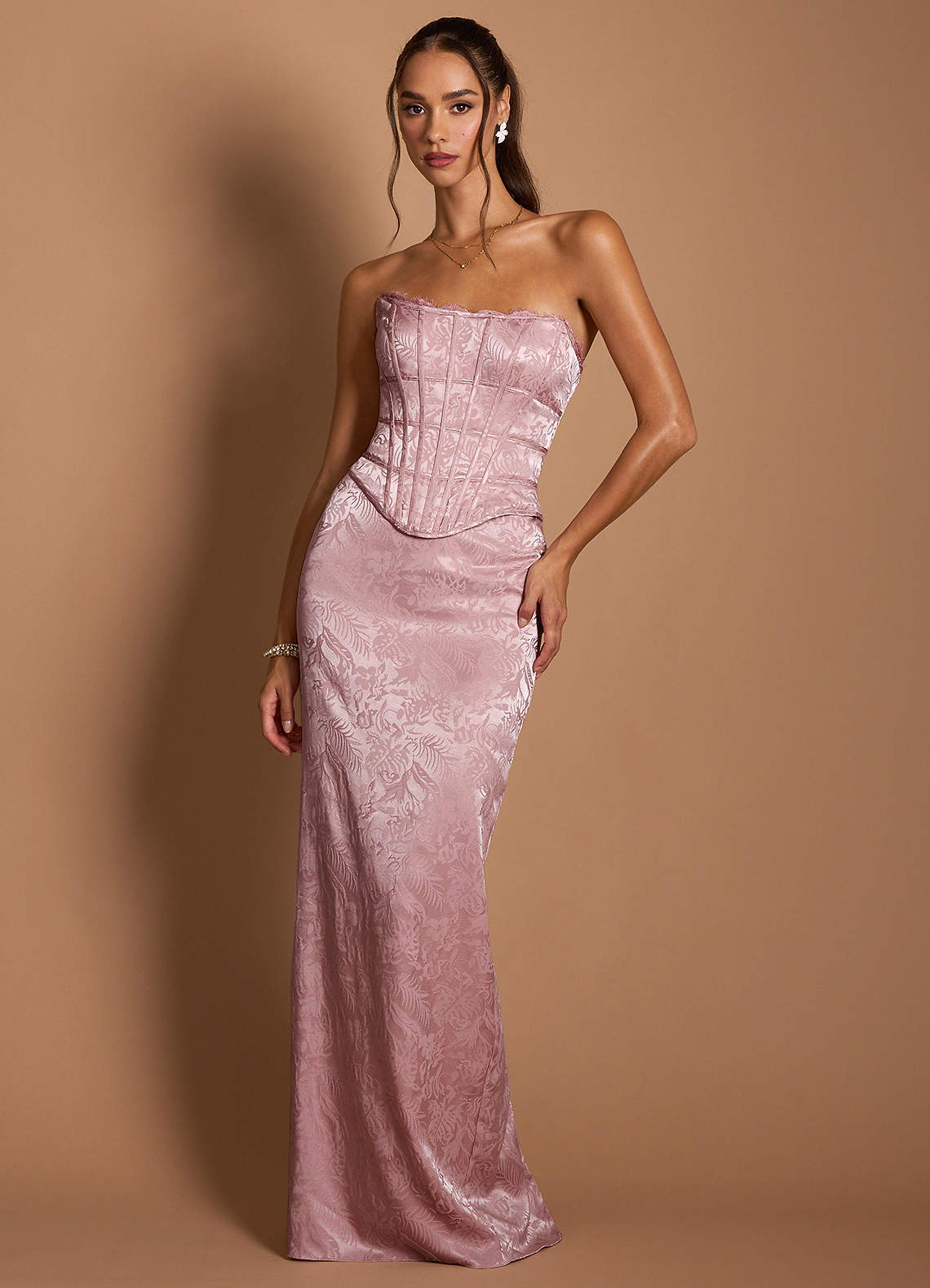 junior bridesmaid dresses burnt orange A Line V Neck Long Bridesmaid Dresses With Slit, PB136