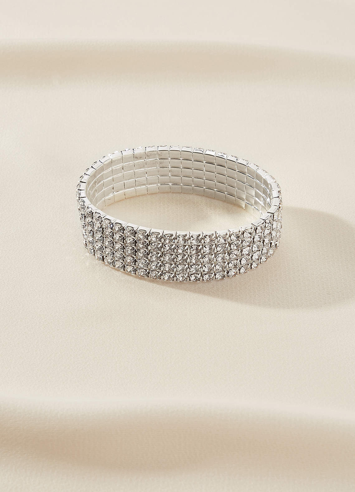 front Armband met meerdere lagen stretch-strass