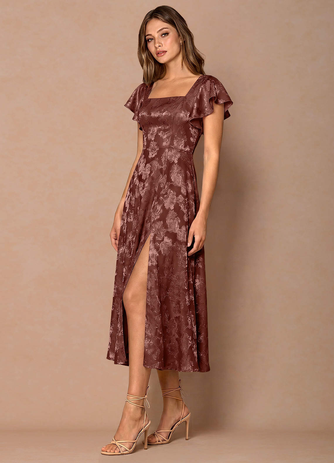 mocha cocktail dress MOCHA VEIL DRESS
