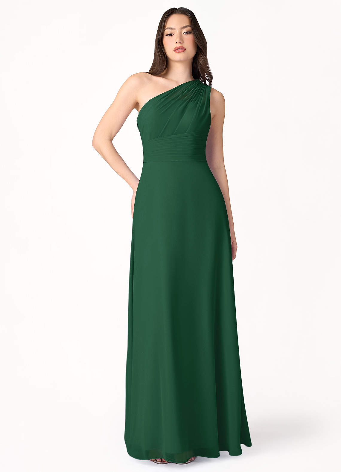 Lara Emerald Green One Shoulder Maxi Dress Atelier Dresses | Azazie