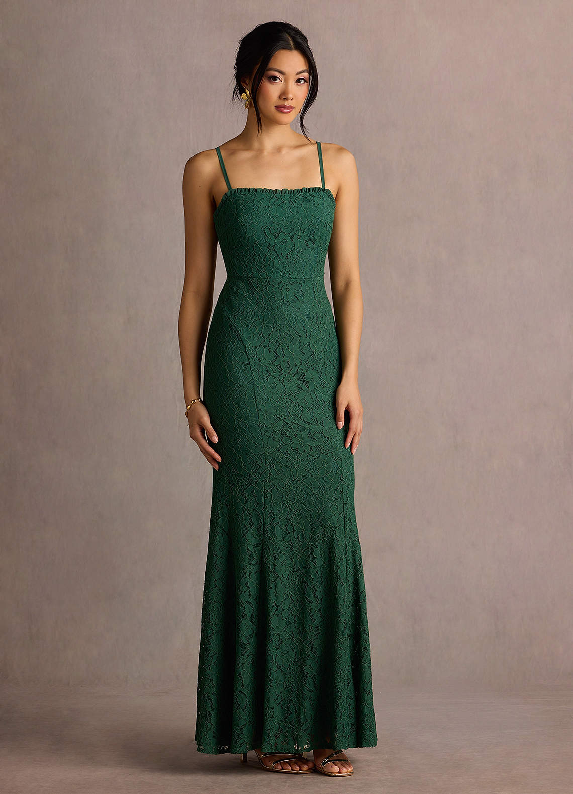 Rema Emerald Green Self Tie Maxi Dress Ready to Ship | Azazie