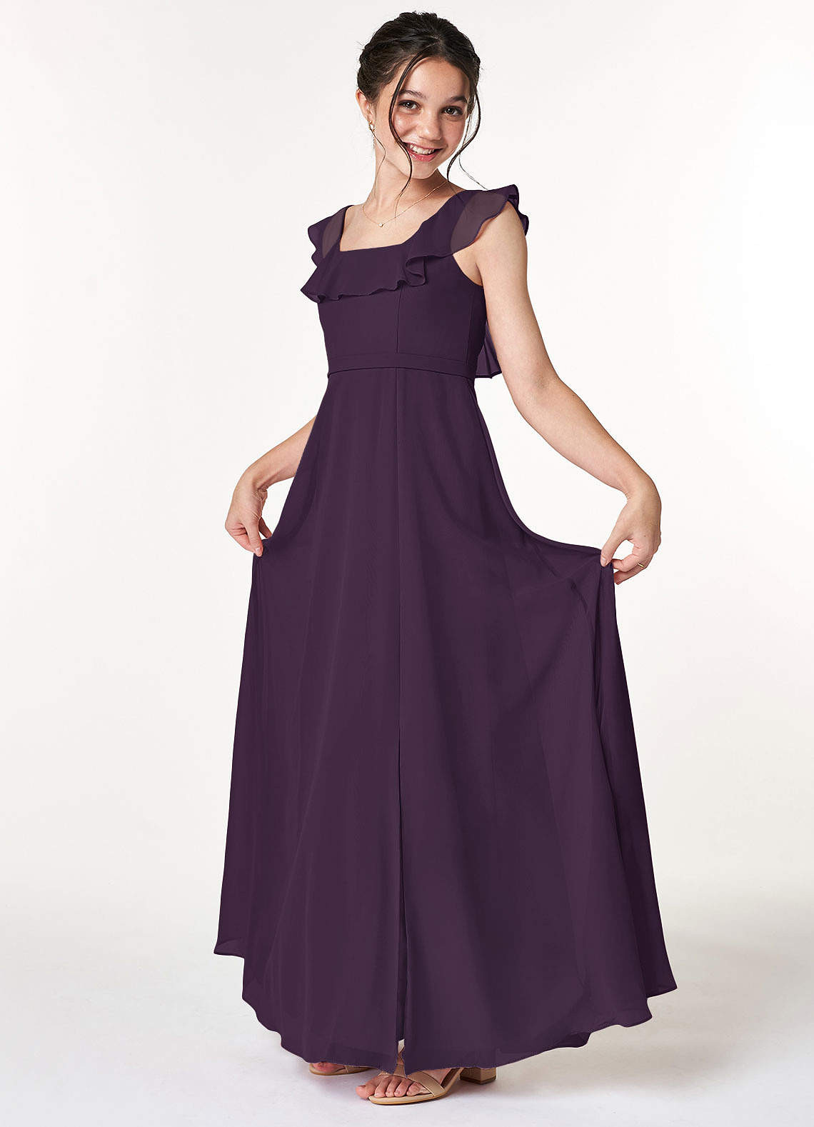 Plum junior bridesmaid clearance dresses