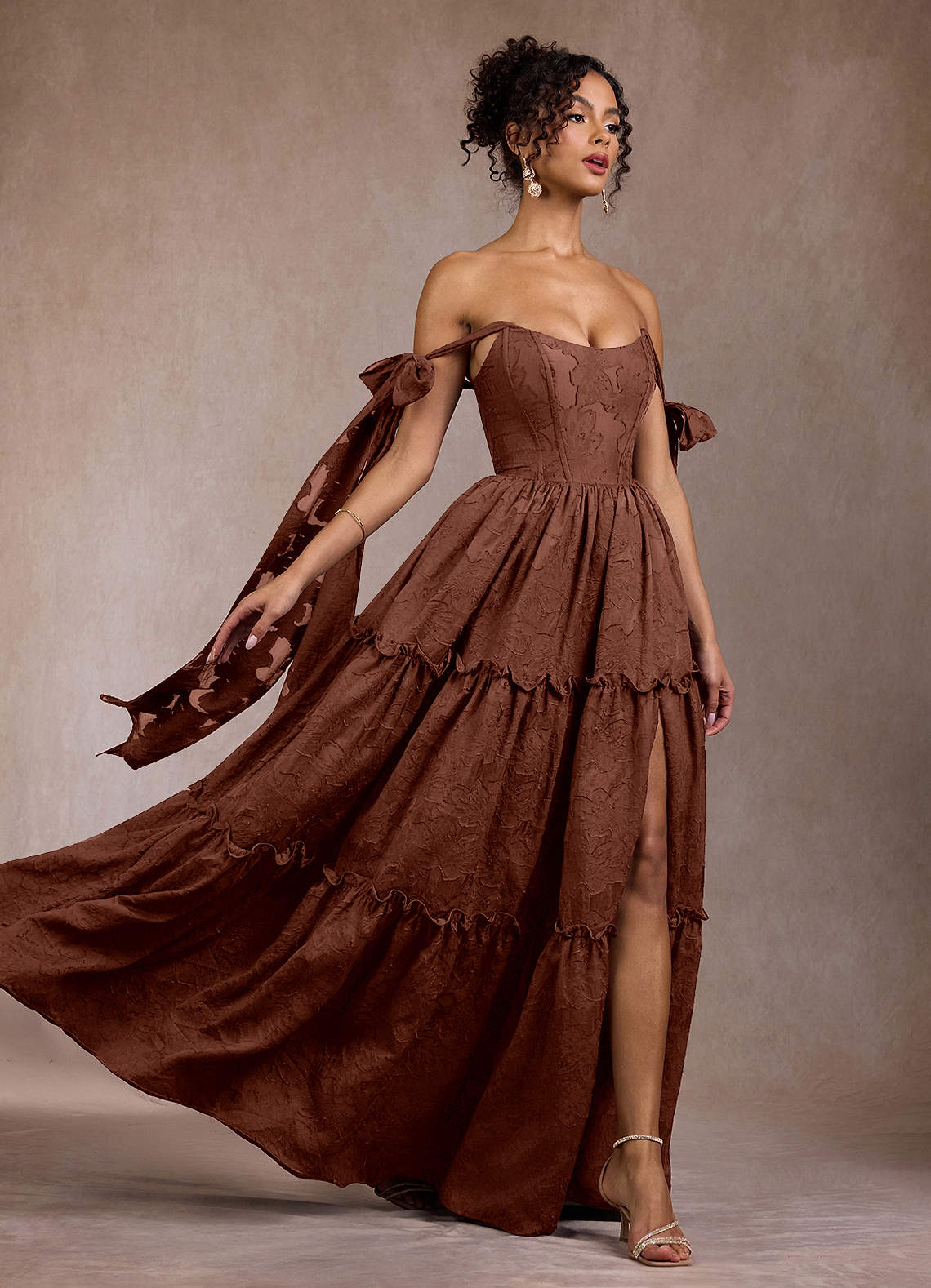 cinnamon brown dress KissProm