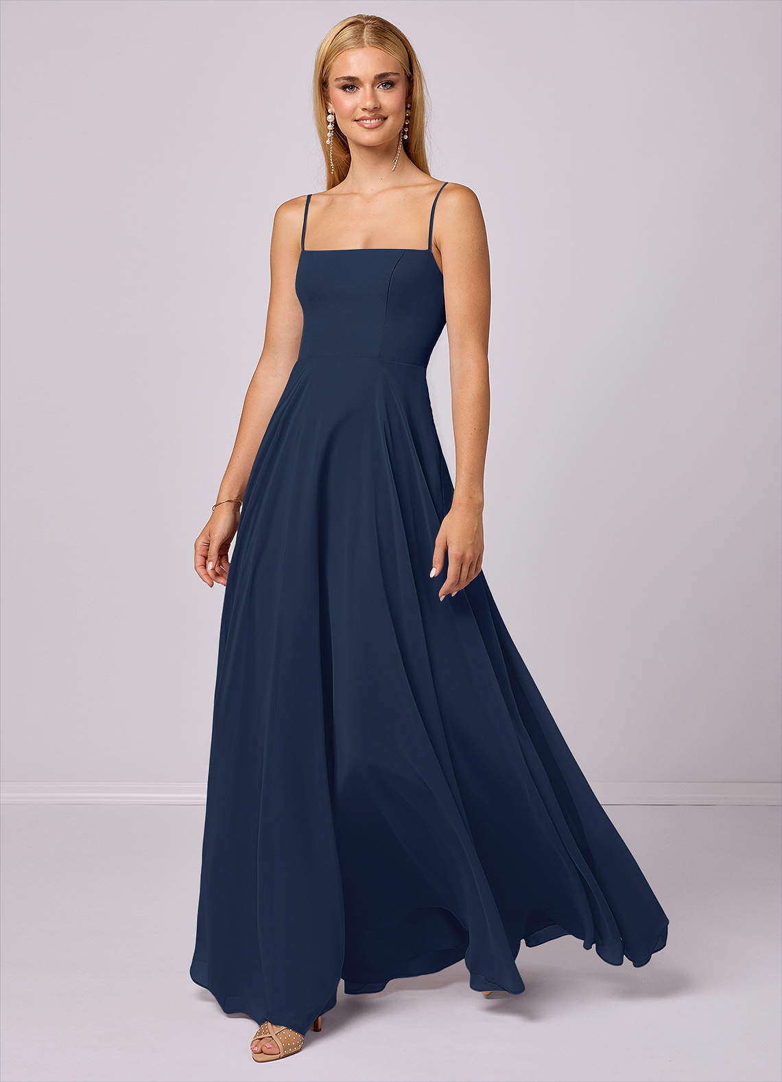 Barbie™ ❤ AZAZIE 1020 Ready to Ship Dark Navy Chiffon Bridesmaid