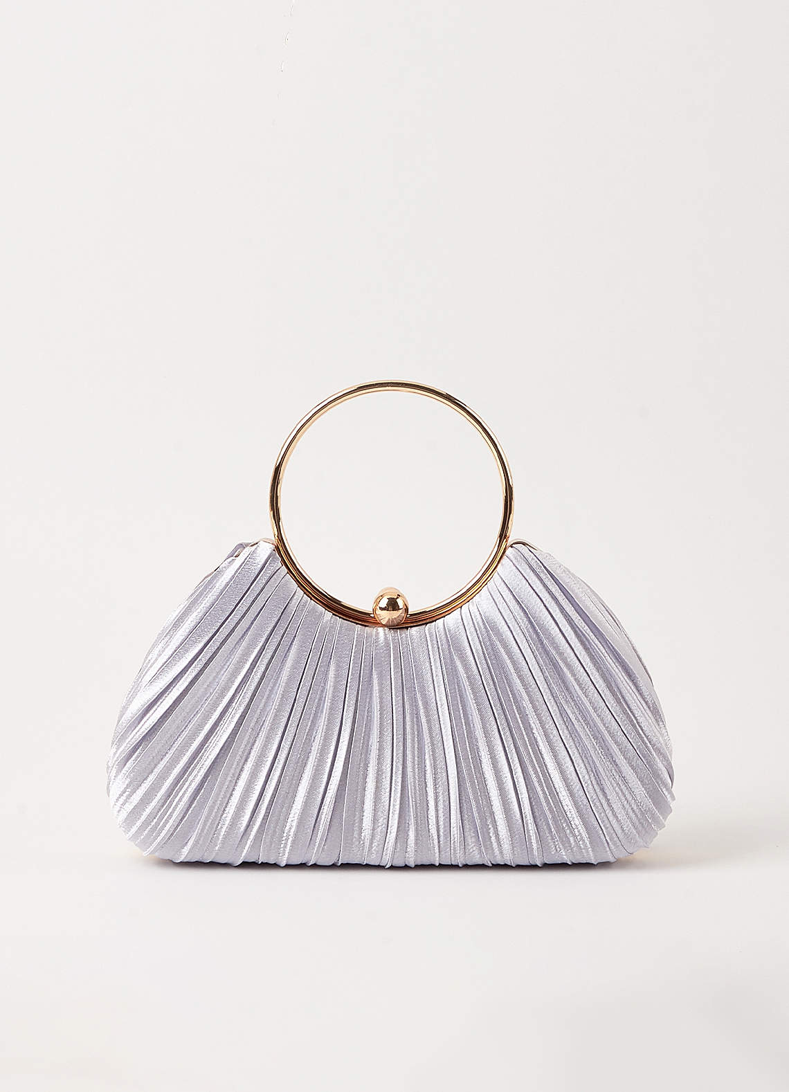 front Satin Pleated Handbag