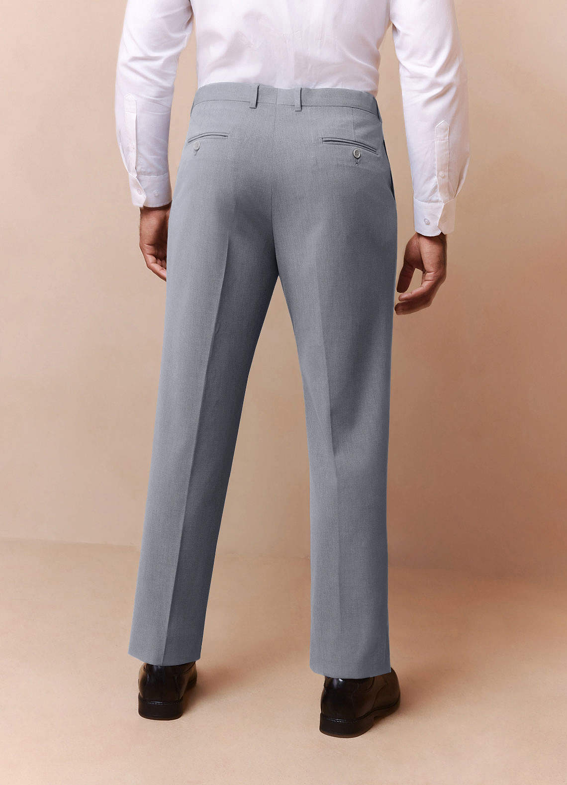 front Savile Grey Wool Blend Dress Pants