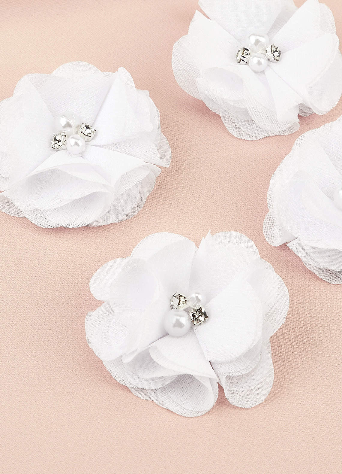 front Four-Piece White Flower Girl Hair Clip Set