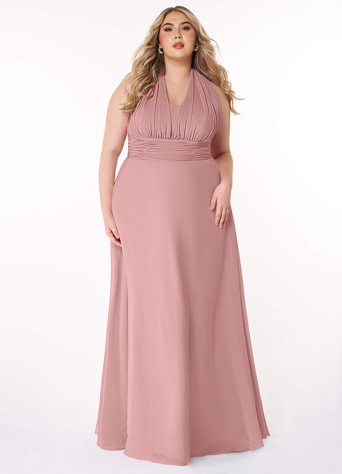 Azazie Fifi Bridesmaid Dresses Dusty Rose A-Line Strapless Chiffon Convertible Dress image1