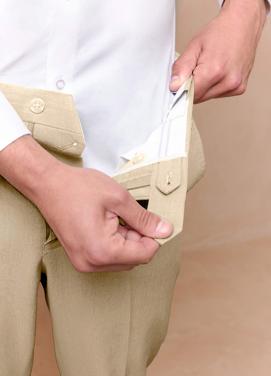 front James Champagne Structured Stretch Suit