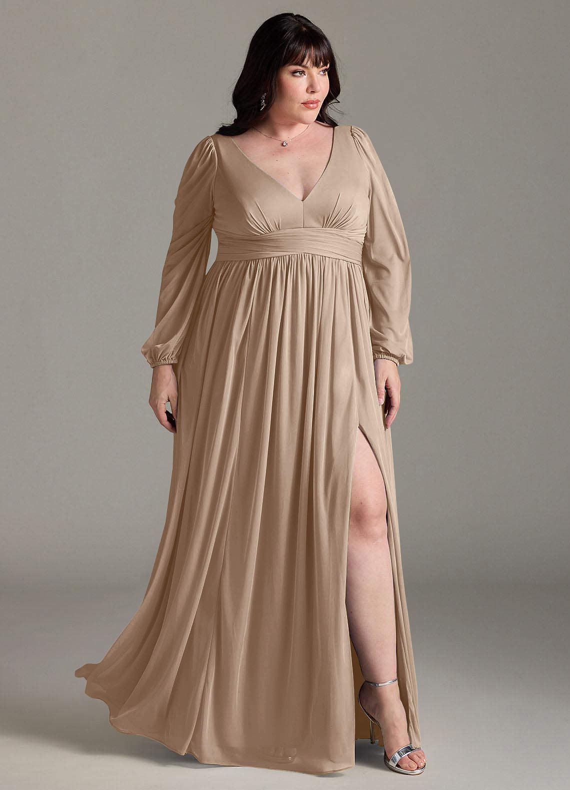 hijab and long dress Basic Long Sleeve Maxi Dress main image 1
